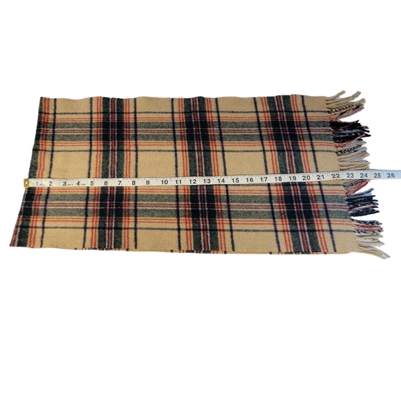 100% Cashmere Vintage Plaid Cold Weather Winter Light Weight Scarf OS - Picture 10 of 11